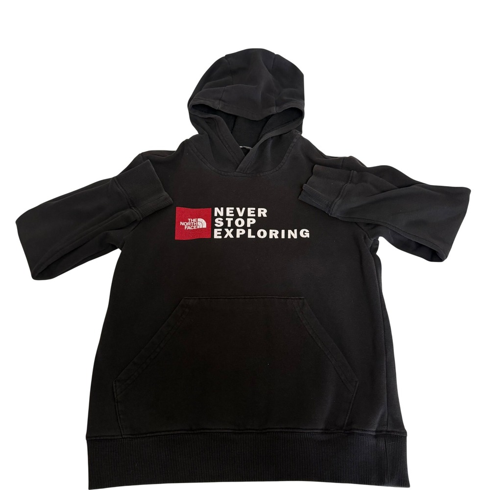 The North Face Boys Black Never‎ Stop Exploring Graphic Pullover Hoodie Small